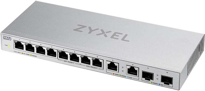 ZYXEL 無網管型12埠+2埠SFP 10G光纖 Multi-Gigabit乙太網路交換器, 1個, XGS1010-12