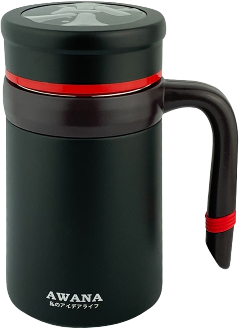 AWANA 城市濾網辦公杯, 黑色, 500ml, 1個