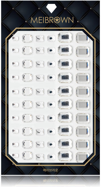 메이브라운 네일 앤 패디 네일스톤 스퀘어 S027, 1개, 크리스탈