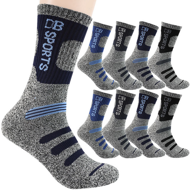 두발로 남성용 2중 파일 등산 양말 8켤레