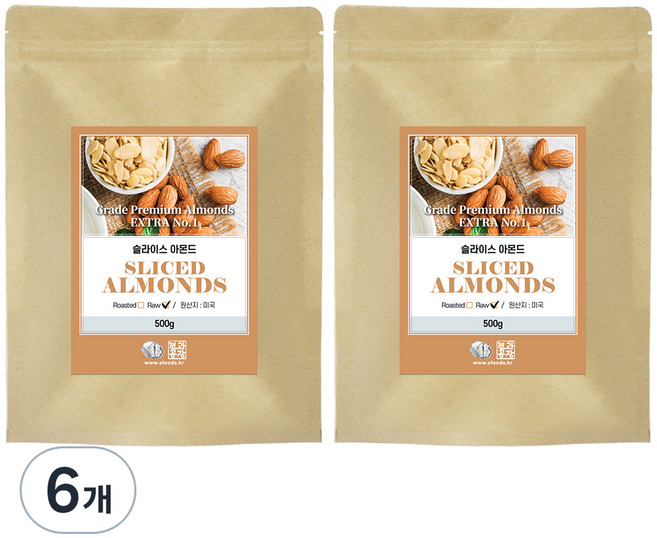 Nuts Factory 優質杏仁片, 500g, 6包