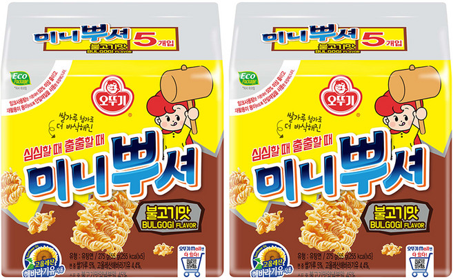 오뚜기 뿌셔뿌셔 불고기맛, 275g, 2개