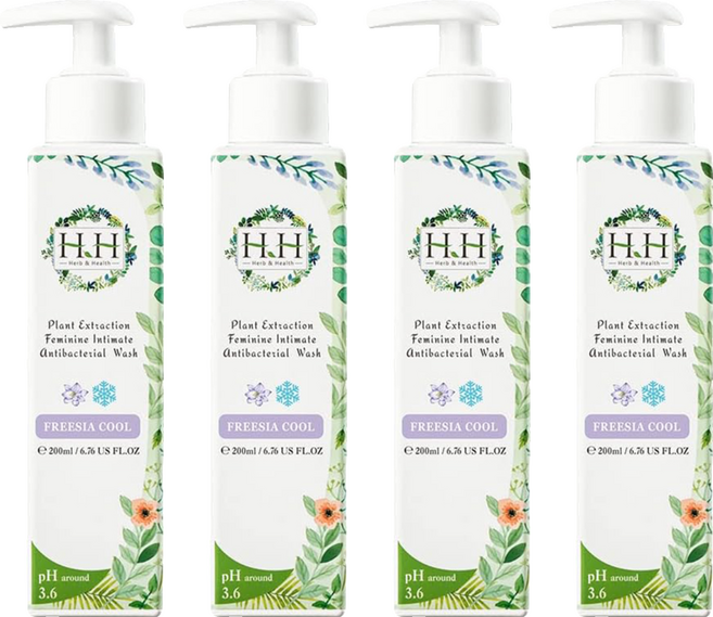 HH 草本新淨界 私密植萃抗菌潔淨露 沁涼蒼蘭, 200ml, 4瓶