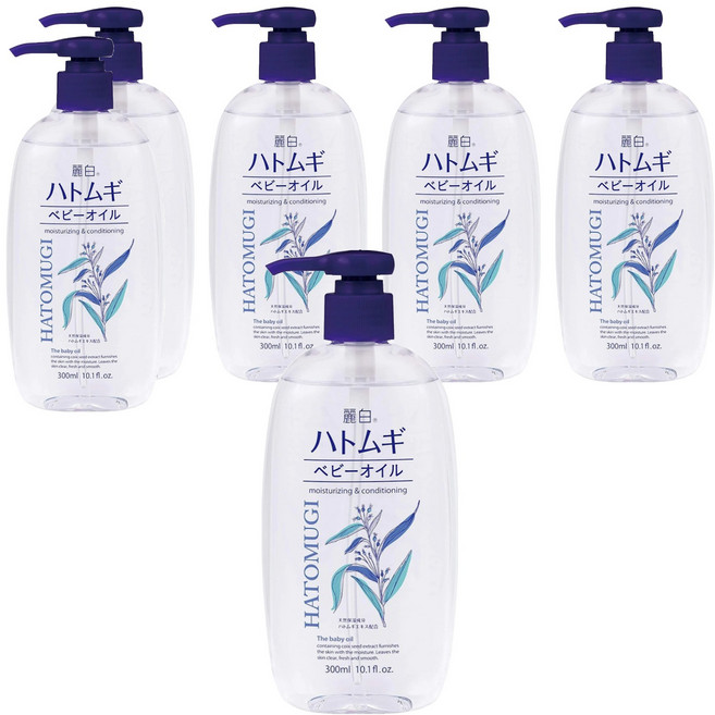 KUMANO 熊野油脂 麗白 油脂薏仁嬰兒油 適用嬰兒孩童, 300ml, 6罐