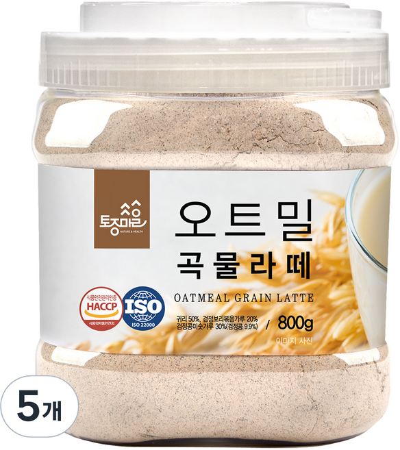 토종마을 오트밀 곡물라떼분말, 800g, 1개입, 5개