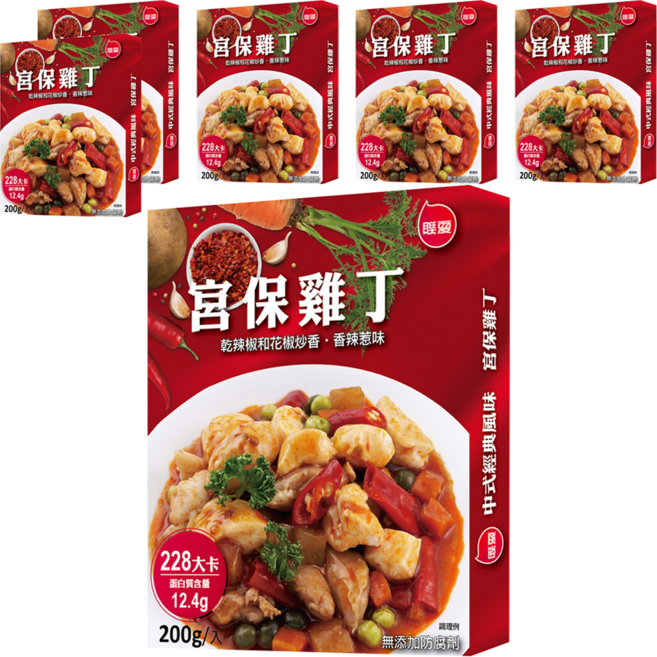 聯夏 宮保雞丁調理包, 200g, 6盒