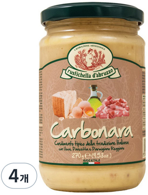 루스티켈라 디 아브루초 까르보나라 파스타 소스, 270g, 4개