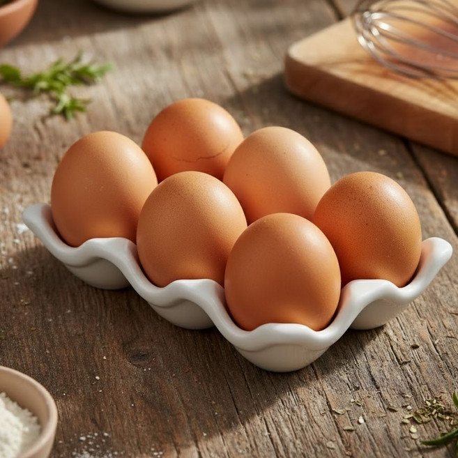 보나야 세라믹 에그 홀더 트레이, 화이트, 1개