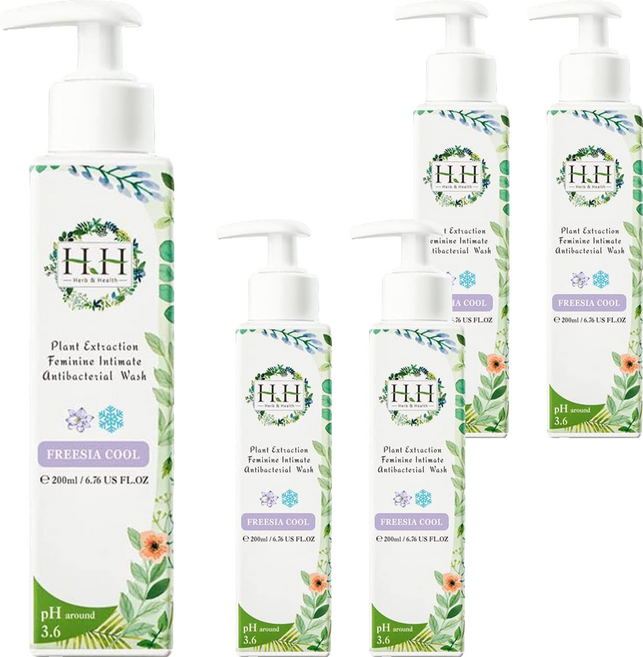 HH 草本新淨界 私密植萃抗菌潔淨露 沁涼蒼蘭, 200ml, 5瓶