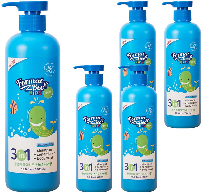 포멀비키즈 3in1 올인원클렌저 사과향, 5개