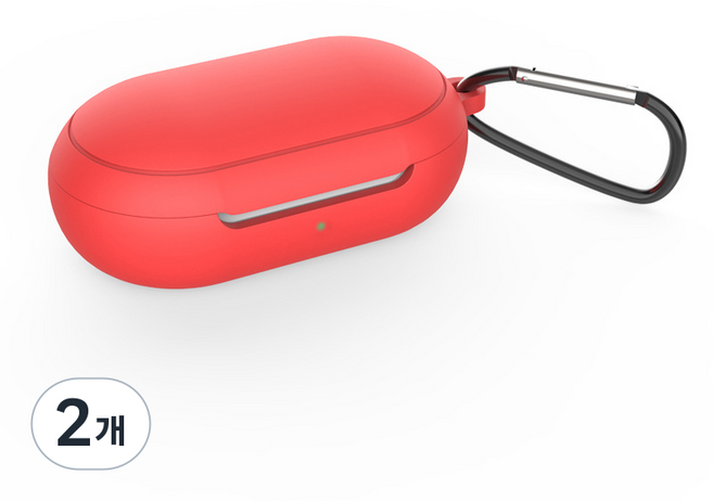 구디푸디 갤럭시 버즈 플러스 실리콘 케이스, 레드, 2개