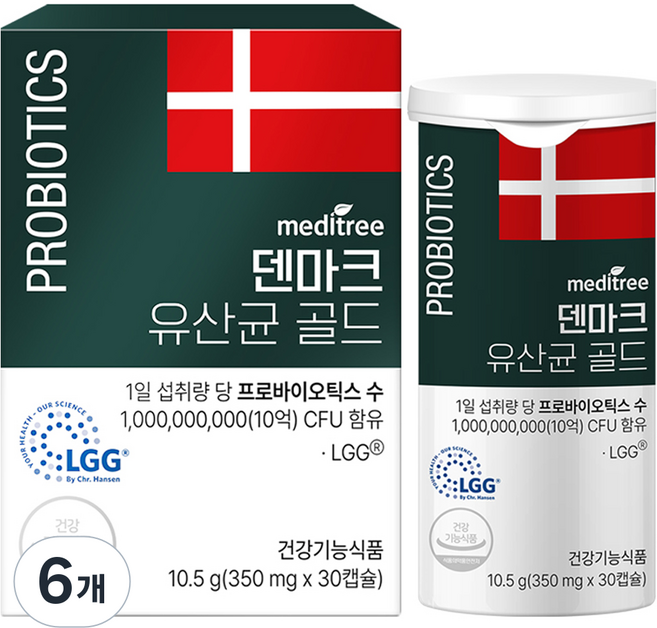 메디트리 덴마크 유산균 골드 LGG, 10.5g, 6개