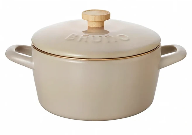 BRUnO 電磁爐適用 琺瑯雙耳湯鍋, 20cm, 迷霧灰, 1個
