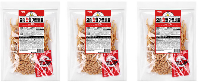 바다원 요즘핫한 가맥 먹태구이 50g + 튀김땅콩 100g + 소스 20g 세트, 170g, 3개