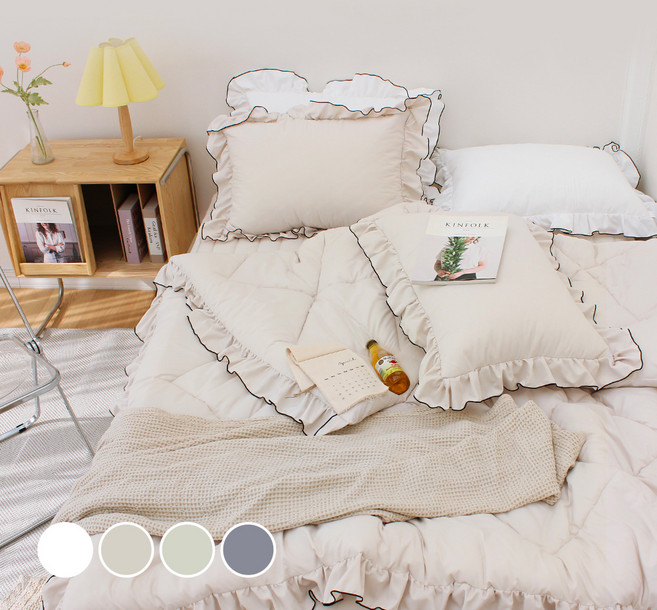 슈에뜨룸 러블리 프릴 세미마이크로 이불패드 침구 세트