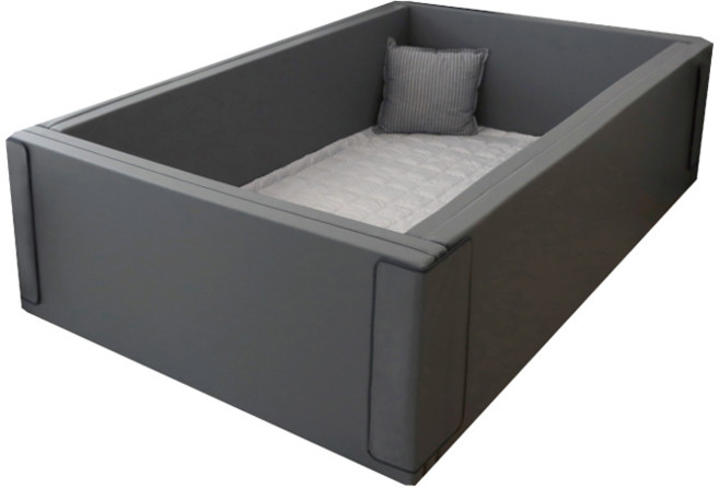 베베끌레르 유아용 솔리드 범퍼침대 + 맞춤형 패드 세트 방문설치, 다크그레이 + 라이트그레이