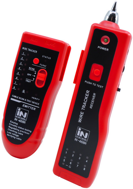 인네트워크 케이블 탐지 와이어 트래킹 분리형 랜 테스터기 IN-468R, 1세트