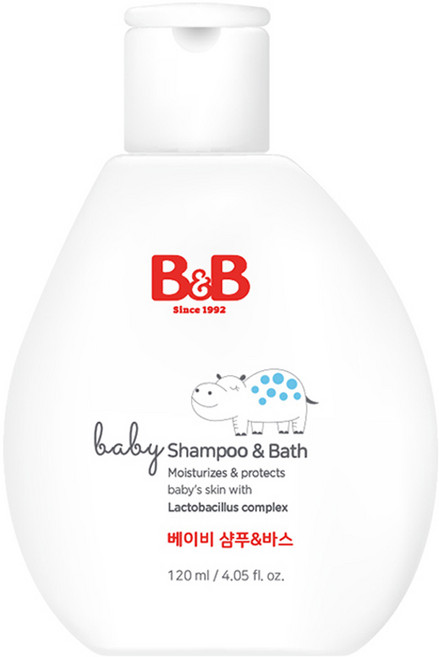 비앤비 베이비 샴푸 앤 바스, 1개, 120ml