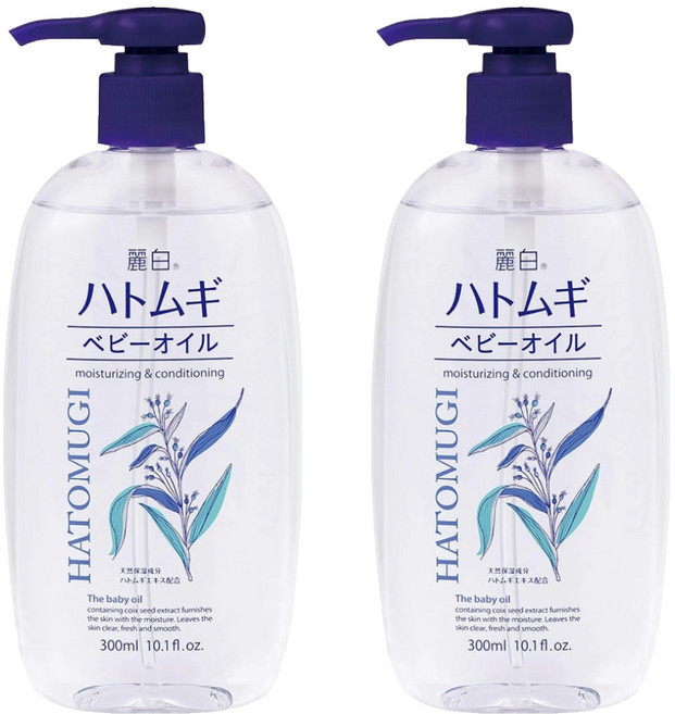 KUMANO 熊野油脂 麗白 油脂薏仁嬰兒油 適用嬰兒孩童, 300ml, 2罐