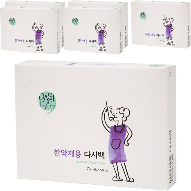 다시1369 한약재용 대용량 다시백, 45 x 50 cm, 7개입, 6세트