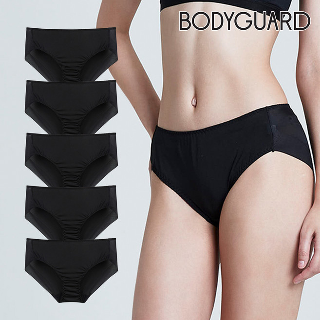 보디가드 여성용 심플 미디 노라인 햄라인 삼각팬티 5매입