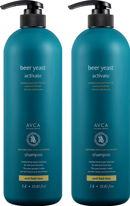 AVCA 啤酒酵母頭皮護理健髮洗髮精 無香, 1L, 2瓶