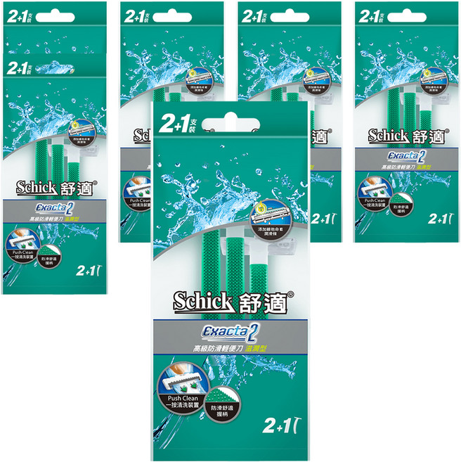 Schick 舒適牌 高級防滑輕便刀 滋潤型 18.8g, 3支, 6包, 2