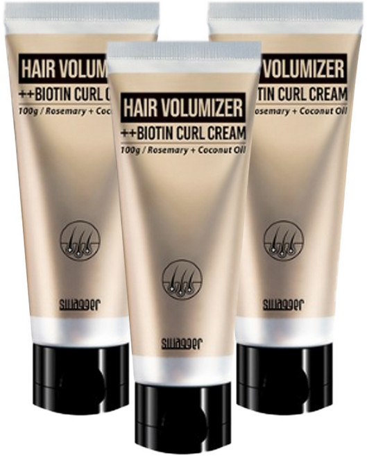 스웨거 헤어 볼류마이저 비오틴 컬 크림 튜브형, 100g, 3개