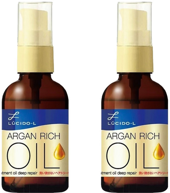 LUCIDO-L 樂絲朵 摩洛哥護髮精華油 修護型 深層滋養 還原亮麗柔順髮質 專為受損髮 集中修護保濕, 60ml, 2瓶