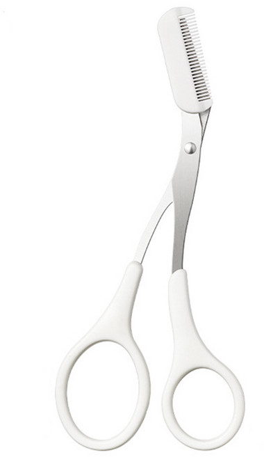 베라망 빗이 있는 눈썹가위, 1개, 화이트