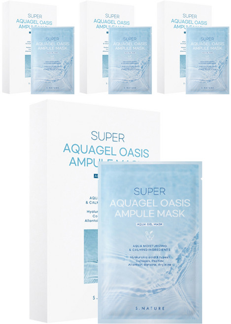에스네이처 수퍼 아쿠아겔 오아시스 앰플 마스크팩 30ml, 5개입, 4개