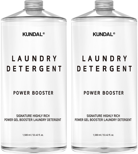 쿤달 시그니처 초고농축 파워 겔 부스터 세탁세제 본품, 1.58L, 2개