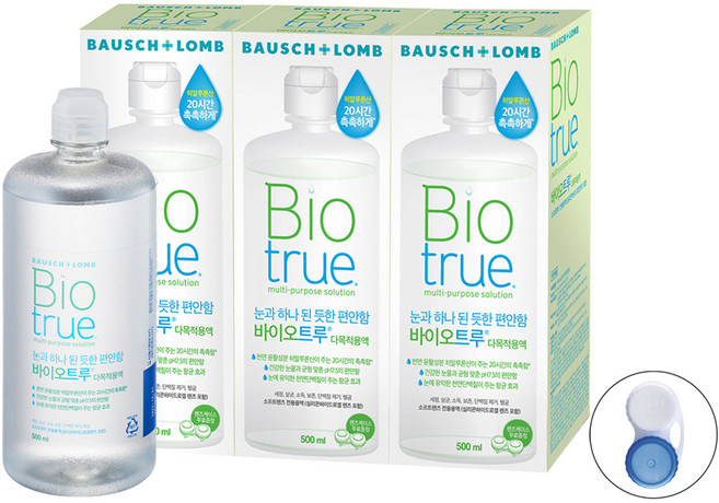바이오트루 렌즈 세정액, 500ml, 3개
