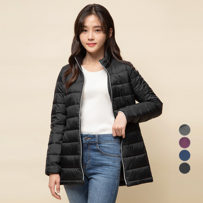 CARET 女款輕量修身絎縫拉鍊保暖外套