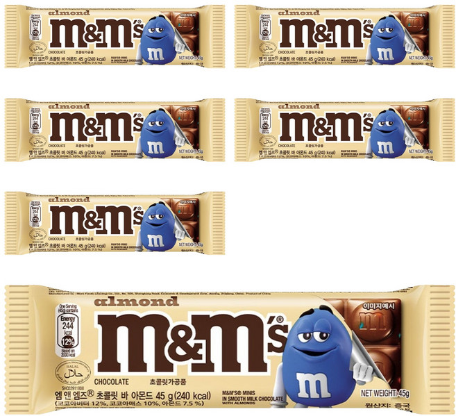 엠앤엠즈 초콜릿바 아몬드, 45g, 6개