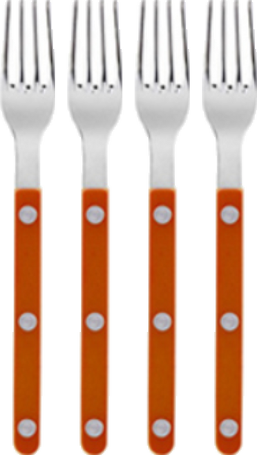 사브르 비스트로 샤이니 케이크포크 16cm, 오렌지, 4개