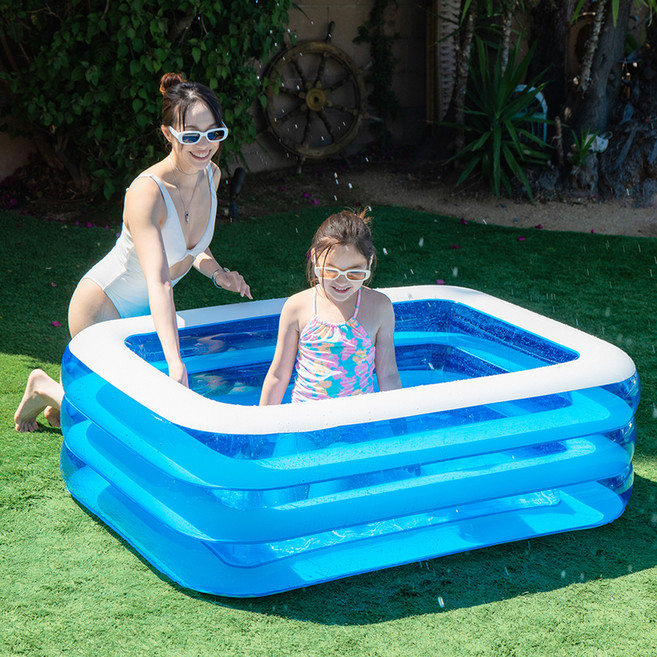 빅웨이브 사각 어린이풀, 파랑 + 흰색, 1개