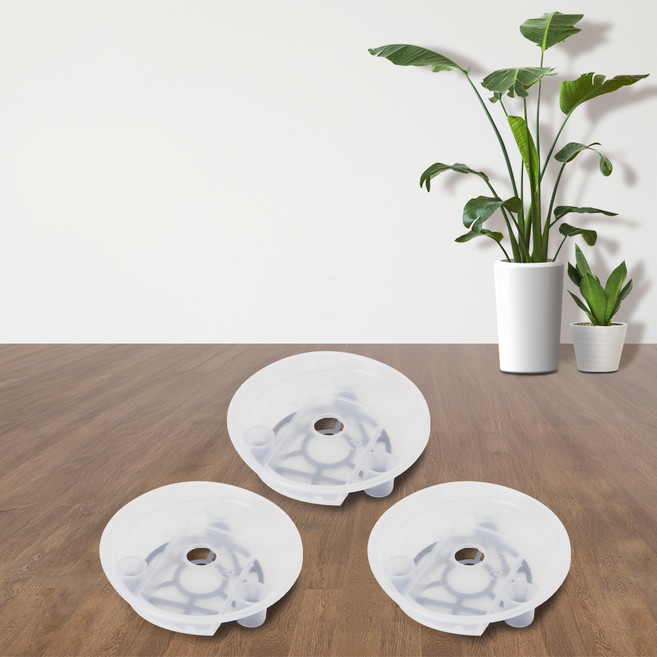 플라팜 동그리 화분 받침대, 투명, 3개