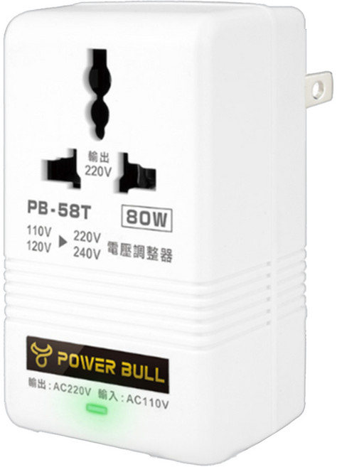 POWER BULL 動力公牛 80W 110V變220V數位電壓調整器 PB-58T, 1個