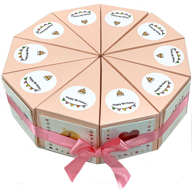 幸運餅乾 粉色切片蛋糕盒款 5g 20入+迷你卡片 隨機出貨, 1組
