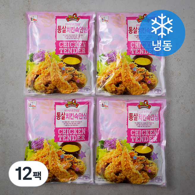 비비큐 통살 치킨 속안심 (냉동), 250g, 12팩