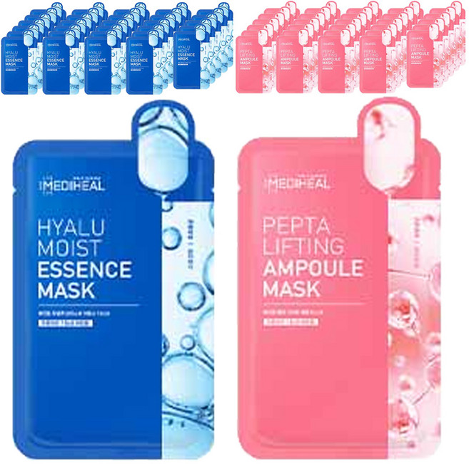 메디힐 히알루 모이스트 에센스 마스크 + 펩타 리프팅 앰플 마스크, 20개입, 5개