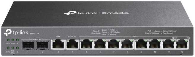 tp-link Omada 三合一 Gigabit VPN防火牆 Omada控制器 SFP WAN 商辦企業適用, ER7212PC, 1台