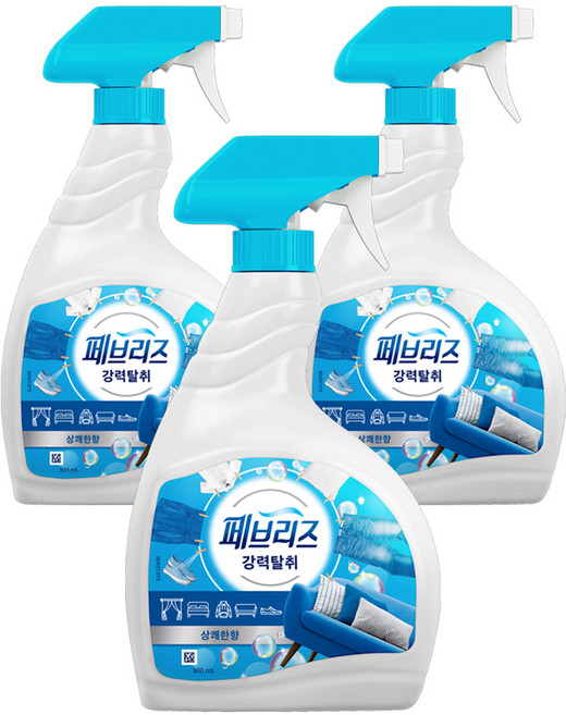 페브리즈 섬유탈취제 상쾌한향 본품, 900ml, 3개