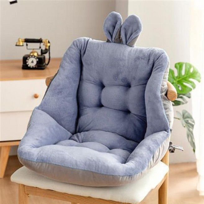 台灣 Life plus 童趣絨毛拚色保暖加厚護腰坐墊 靠墊, 淺灰色