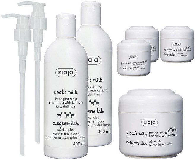 지아자 산양유 샴푸 400ml + 헤어팩 200ml x 2p + 전용펌프 세트, 2세트