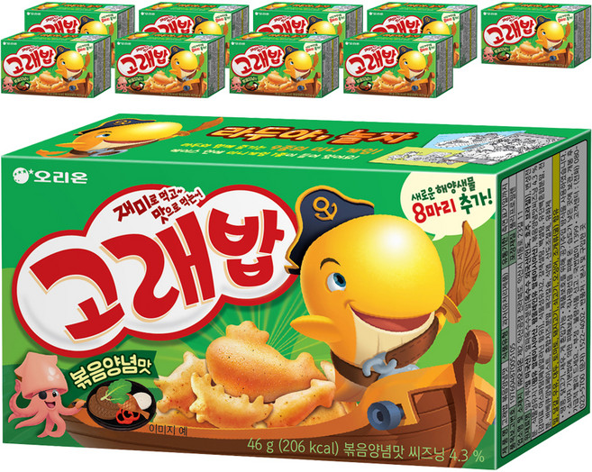 고래밥 볶음양념맛, 46g, 10개