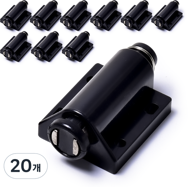 손잡이세상 원터치 자석 빠찌링 블랙, 20개