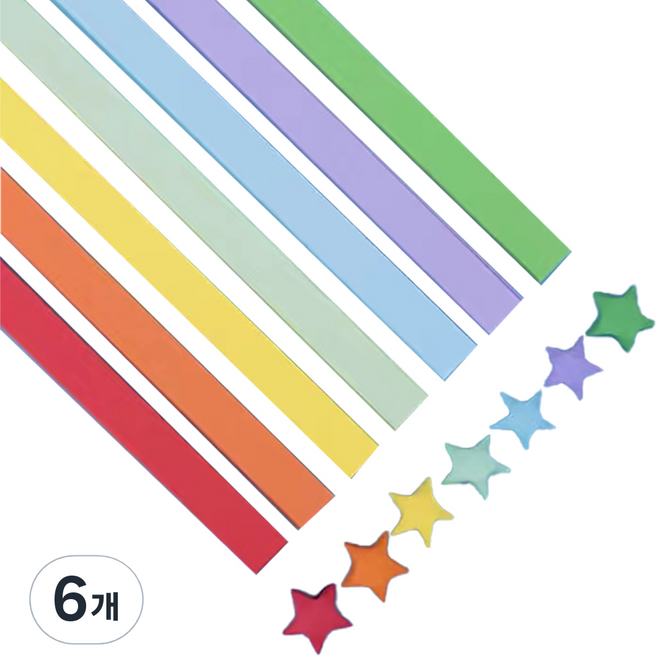 생활의지혜 무지 종이 별접기 레인보우 그라데이션, 8100개, 7색