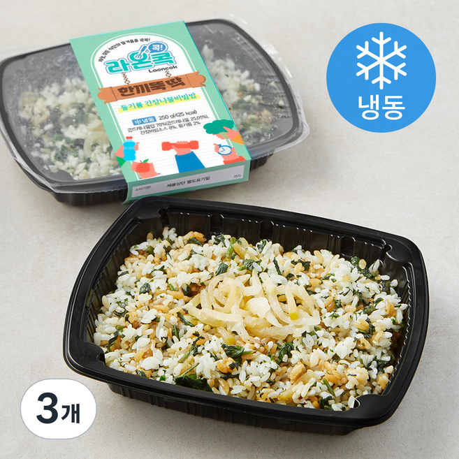 라온콕 한끼뚝딱 들기름간장 나물비빔밥 (냉동), 250g, 3개